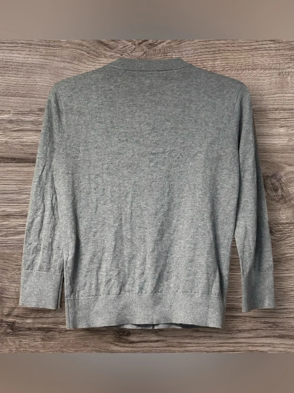 Kate Spade Cardigan Sweater Cotton Silk Cashmere Beaded Jewel Gray Size XS